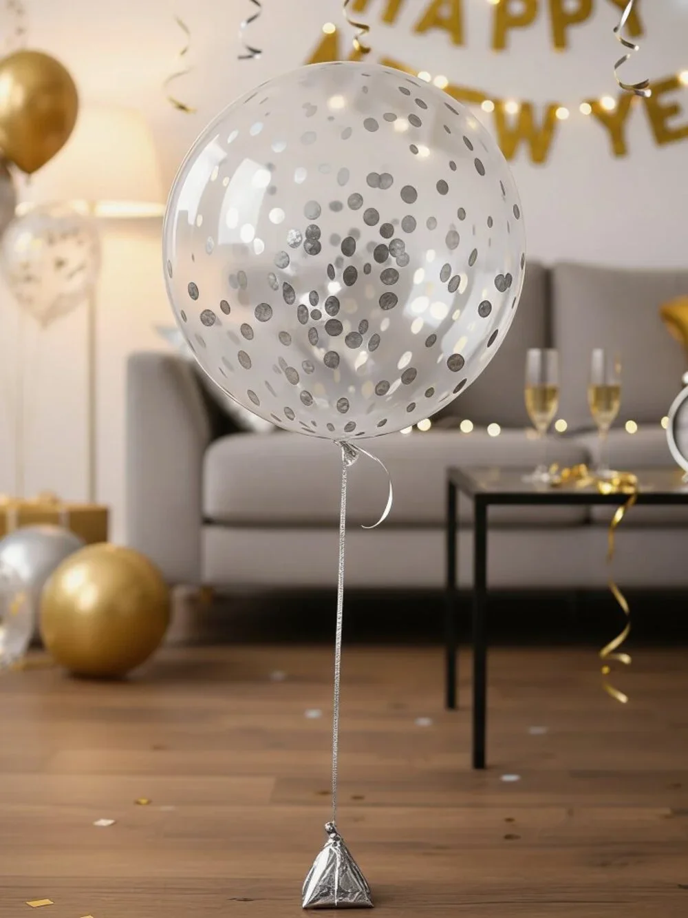 36 Inch Clear Confetti Balloons Party Supplies for Any Occasion